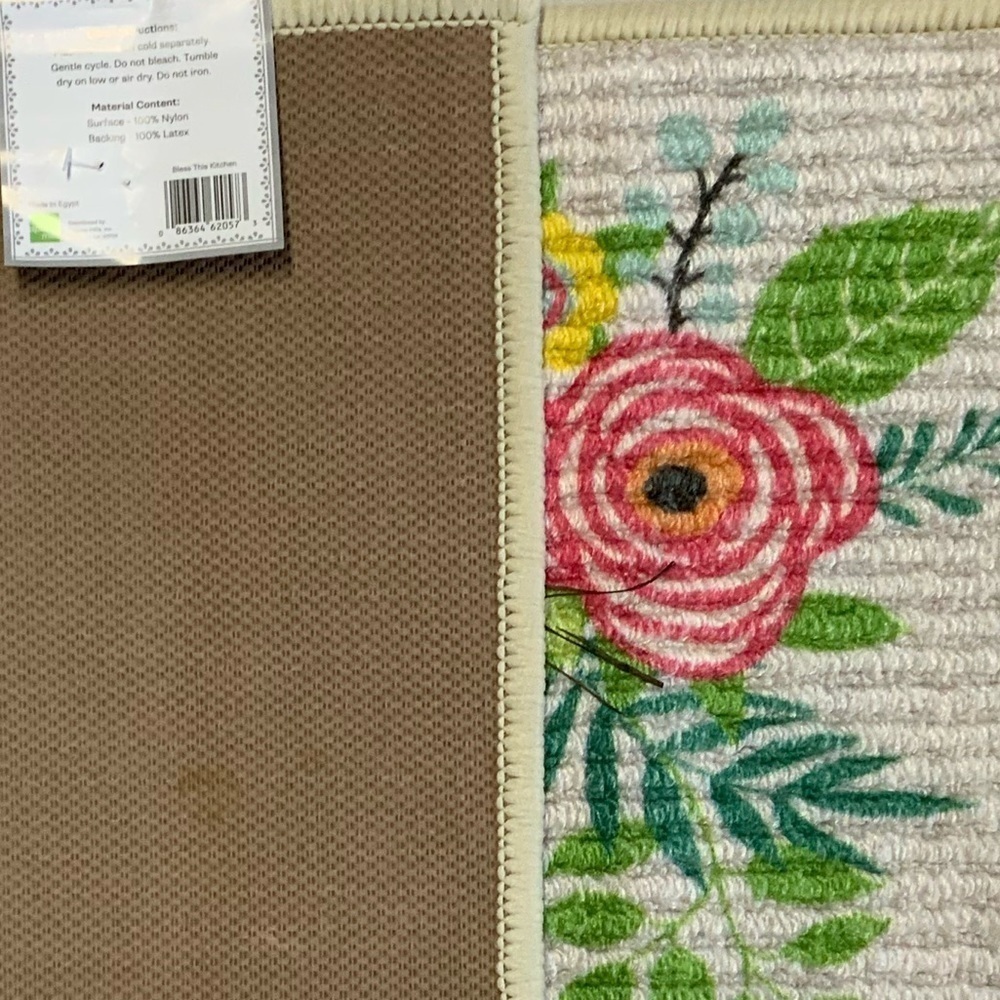 Apache Mills Floral Bless this Kitchen Mat Rectangle  Religious 17 X 30 in - Picture 6 of 9